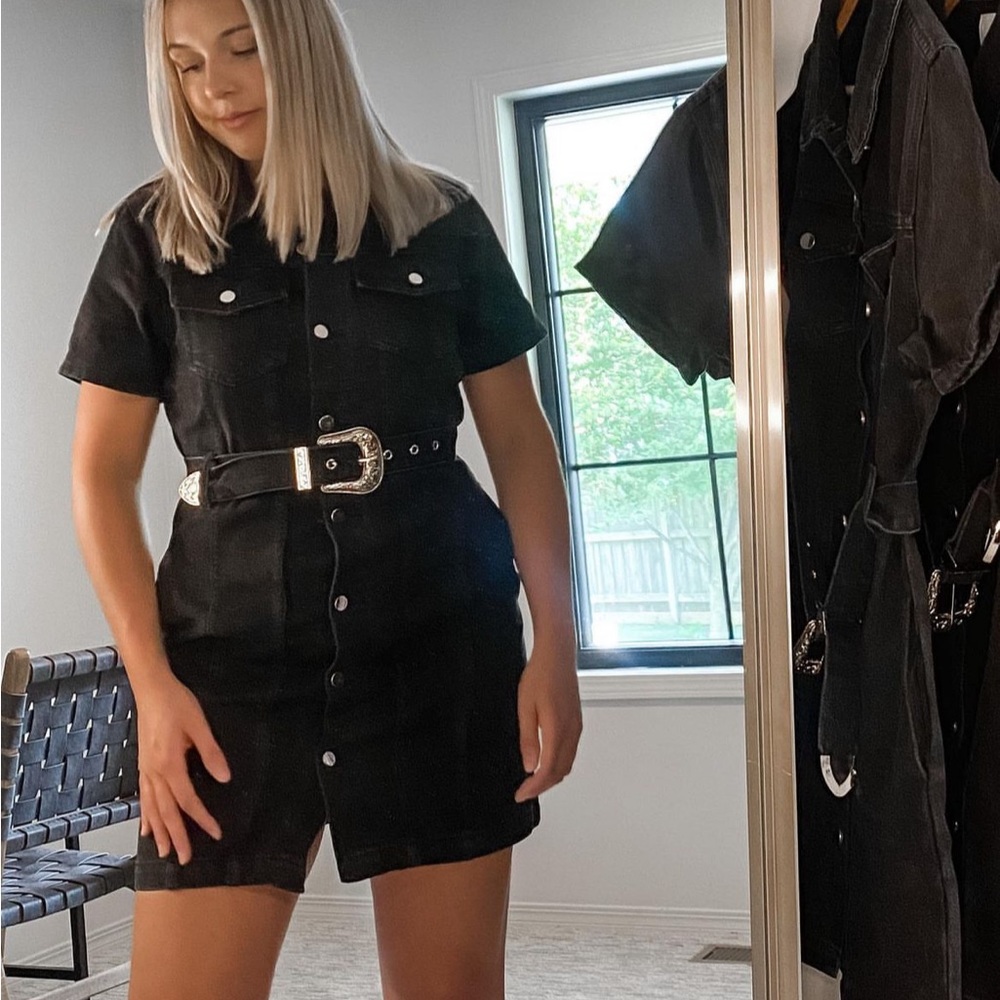 Stylish Black Denim Dress